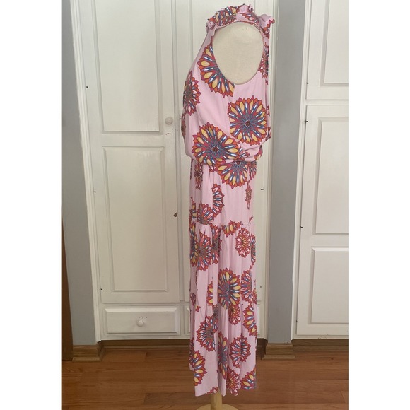 Gibson Look Size Medium Set Pink Multi Top And Skirt Stretchy With Pockets - Picture 7 of 16